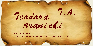 Teodora Aranicki vizit kartica